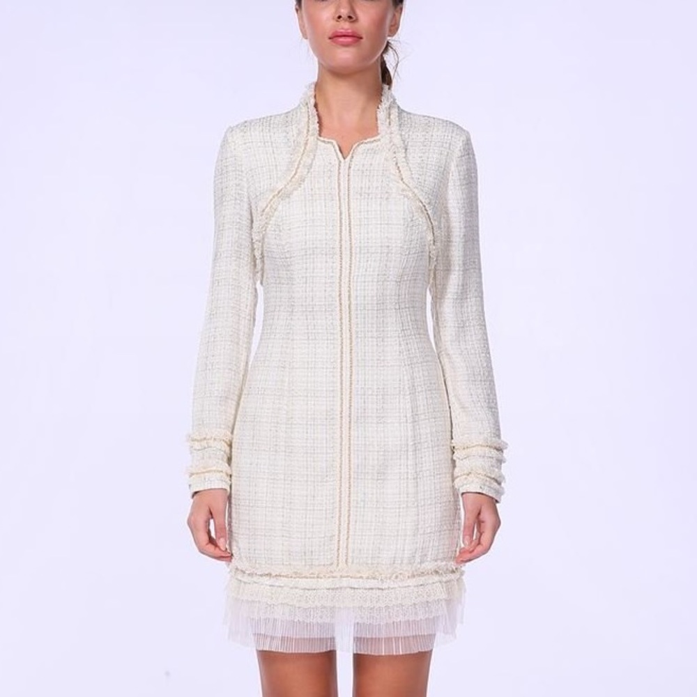 Tweed pearl mini dress